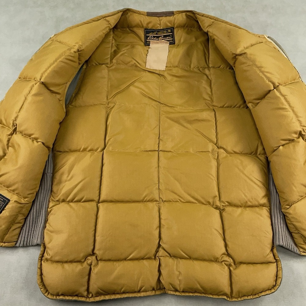 Vintage 1960s Eddie Bauer Goose Down Vest Olive Green Talon Zipper Gusset - Picture 6 of 14